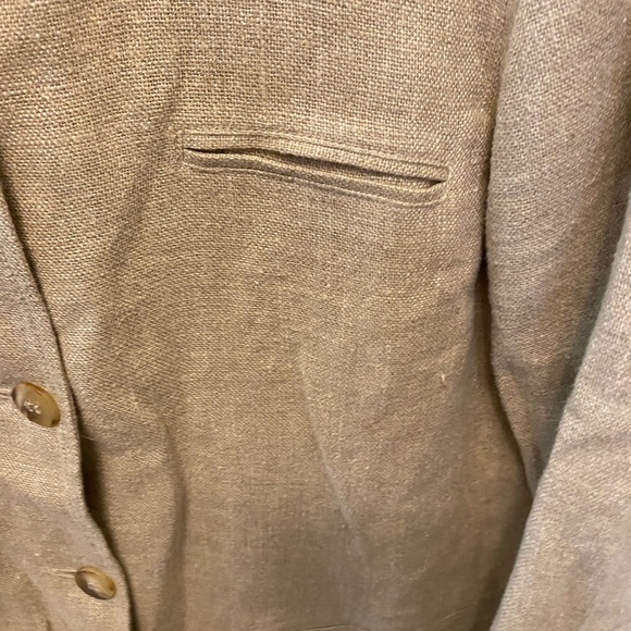 Minimalist Button Down Linen Blazer Jacket Longline LS 8 M - Picture 5 of 9